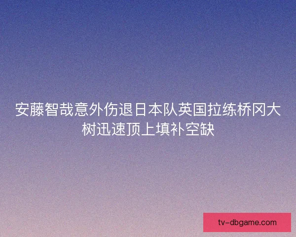 安藤智哉意外伤退日本队英国拉练桥冈大树迅速顶上填补空缺